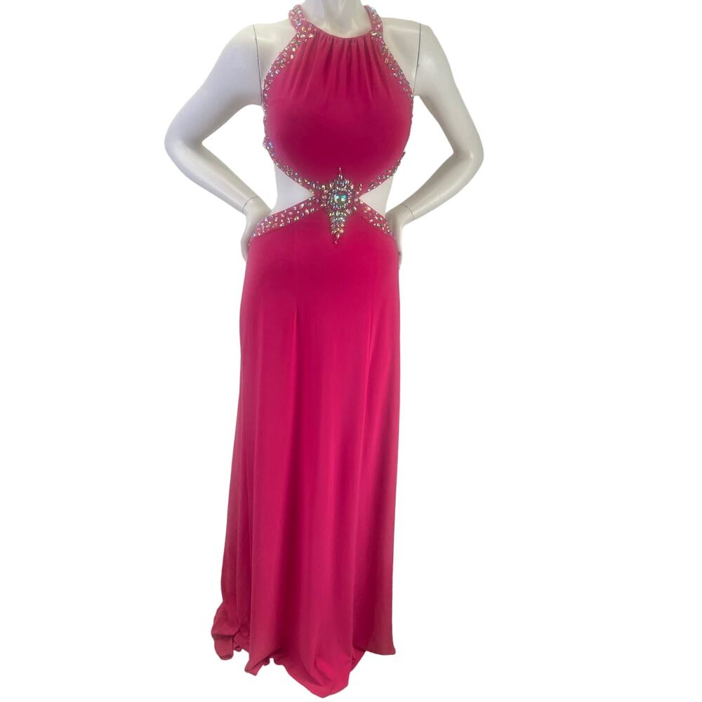 Elegant Pink Halter Dress